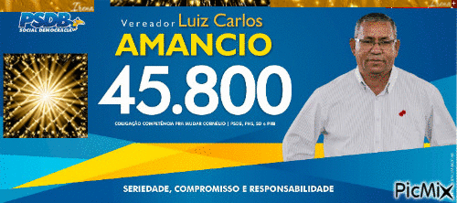 LUIS CARLOS AMANCIO—45.800- VOTE CERTO, VOTE NO HONESTO E QUALIFICADO. - Бесплатный анимированный гифка