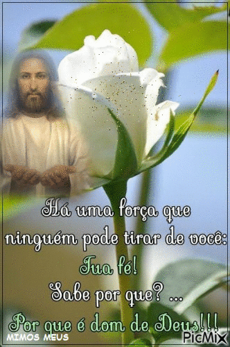 Texto, flor e Jesus - Ingyenes animált GIF