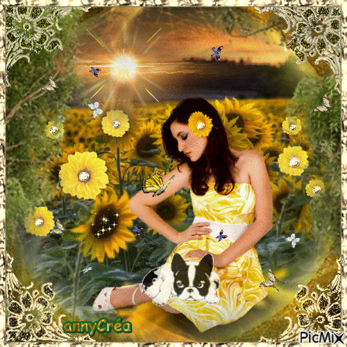 Miss Sunflower - Ingyenes animált GIF