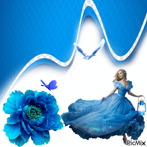 woman in blue - Animovaný GIF zadarmo