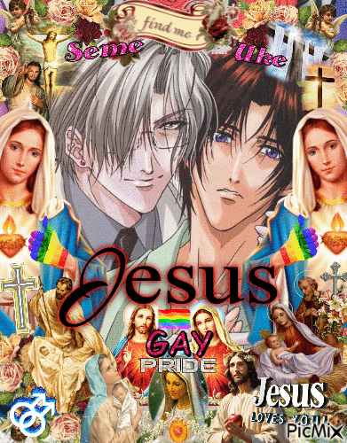 JESUS GAY PRIDE - GIF animado grátis