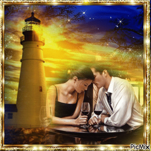 nighttime at the lighthouse - Free animated GIF