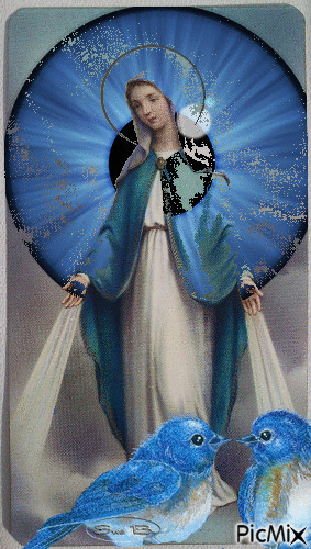 María y azul - Gratis geanimeerde GIF