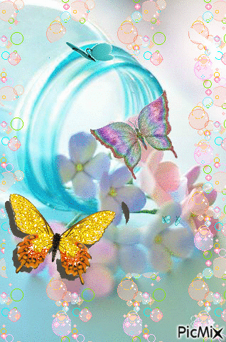 bubble butterfly - Free animated GIF