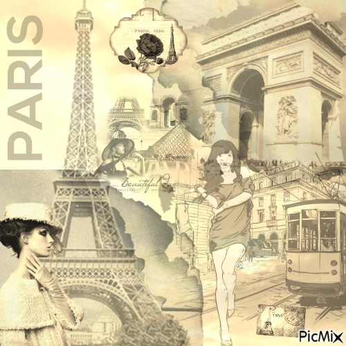 Paris dans un style vintage - zadarmo png