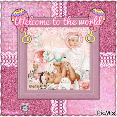 {♥}Welcome to the World little Newborn Girl{♥} - Ingyenes animált GIF