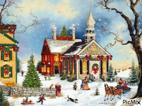 Decorated Town - Free animated GIF
