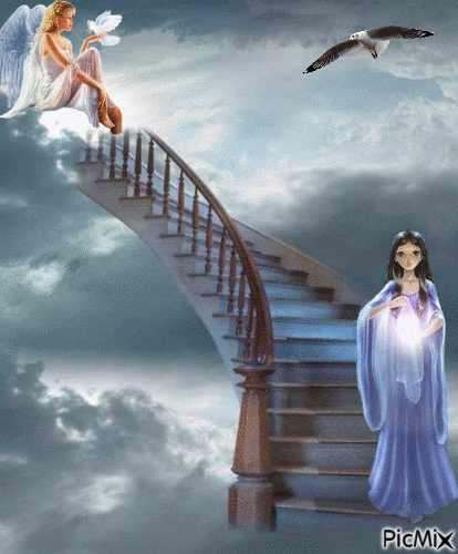 De trap naar de hemel - Animovaný GIF zadarmo