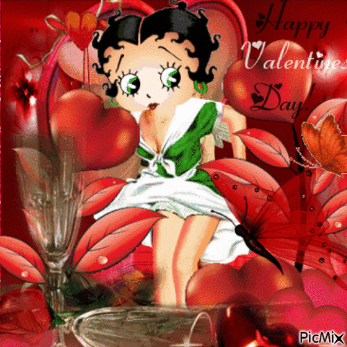 Betty Boop - Saint Valentin - Animovaný GIF zadarmo