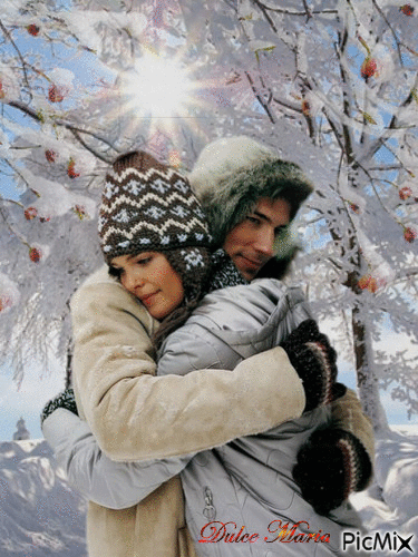 winter love - GIF animé gratuit