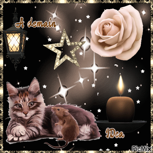 Bonne nuit les chatons - GIF animate gratis
