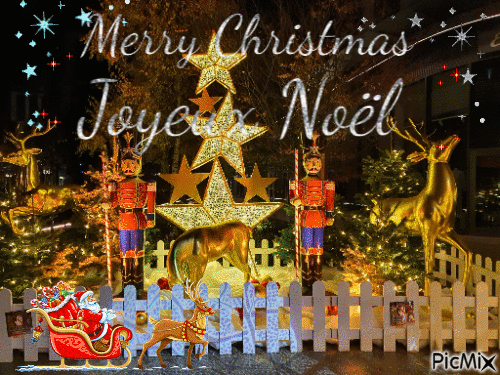Merry Christmas / Joyeux Noël - Gratis geanimeerde GIF