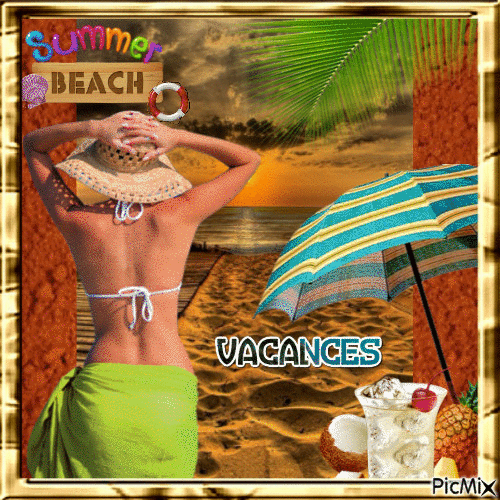 Summer , Beach, Vacanes - Gratis animerad GIF