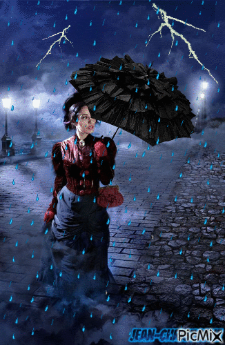 femme sous la pluie