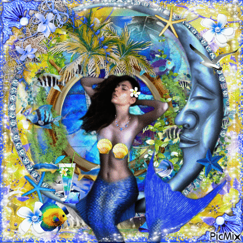 Summer Mermaid - GIF เคลื่อนไหวฟรี