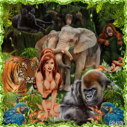Jungle girl - Free animated GIF