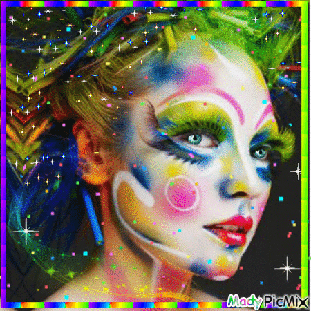 Portrait multicolore - Gratis geanimeerde GIF