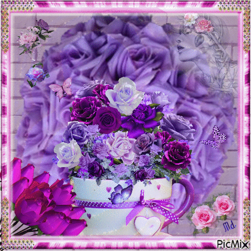 Roses violettes - GIF animé gratuit