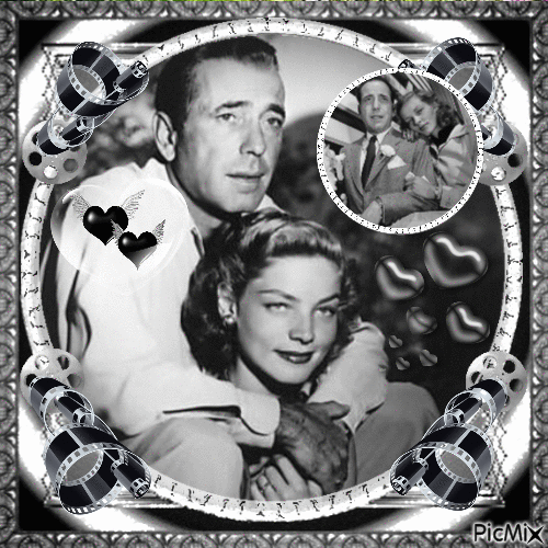 Lauren Bacall & Humphrey Bogart, Acteurs américains - Ücretsiz animasyonlu GIF