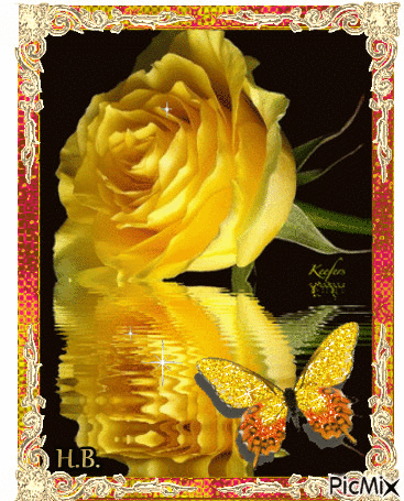 Yellow rose. - Bezmaksas animēts GIF