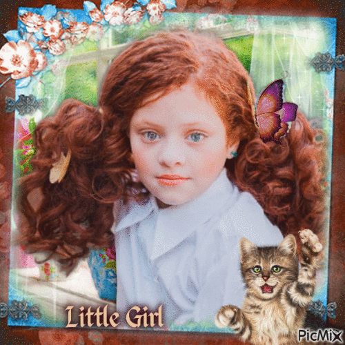Kleines Mädchen mit roten Haaren - GIF animé gratuit