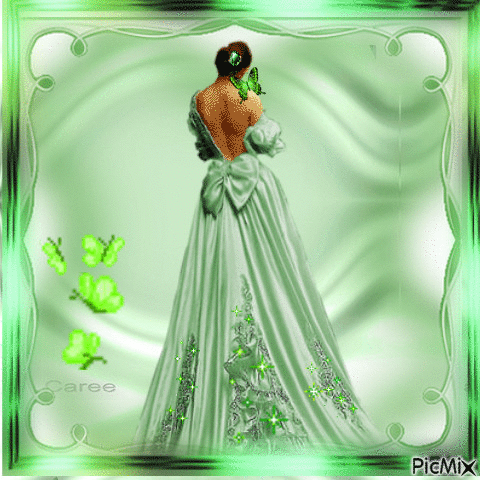 A Dama de verde - Animovaný GIF zadarmo