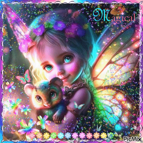 Magical Rainbow Fairy - Безплатен анимиран GIF