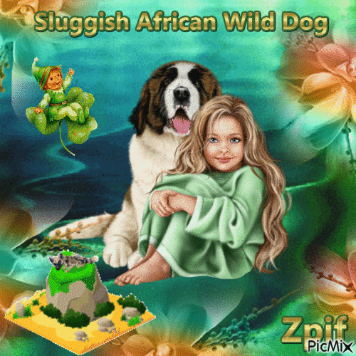 Sluggish African Wild Dog - Zdarma animovaný GIF