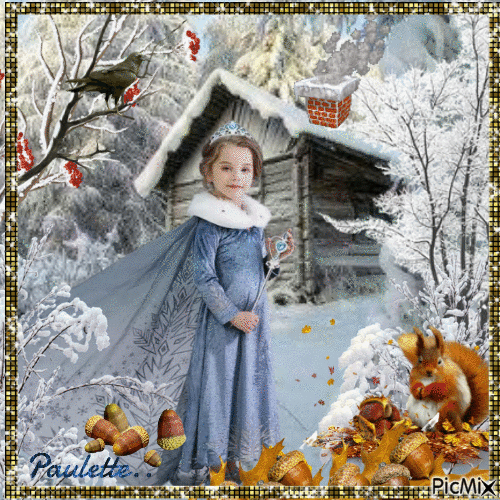 petite princesse en hiver - Besplatni animirani GIF