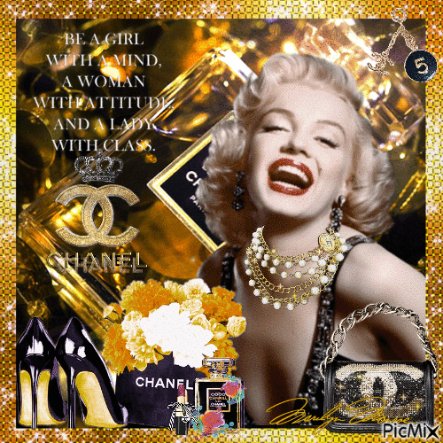 Golden Glamour Marilyn - Δωρεάν κινούμενο GIF