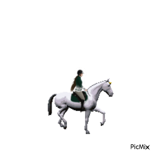 Girl riding on horse 3 - Kostenlose animierte GIFs