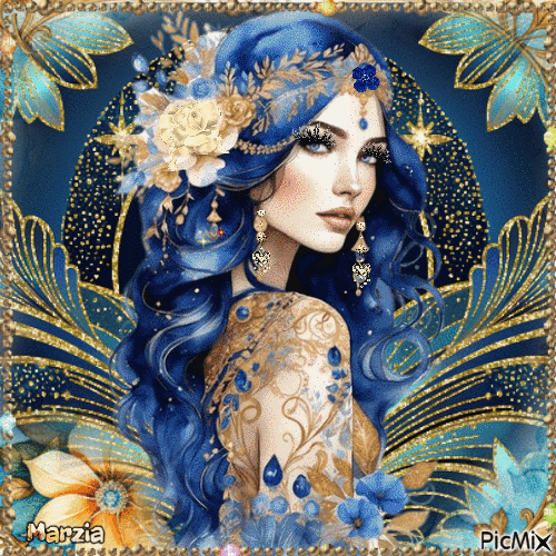 Una bellezza in oro e blu - Ingyenes animált GIF