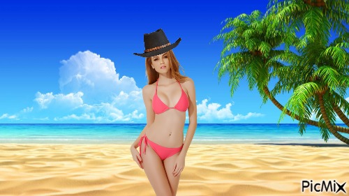 Swimmer in cowboy hat - 免费PNG