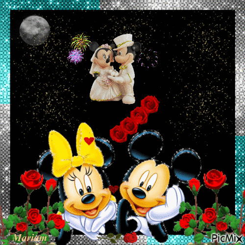 Amor -  Mickey e Minnie - GIF animé gratuit