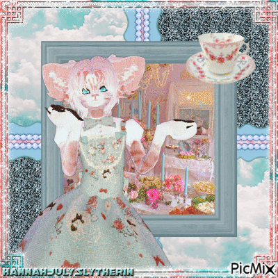 {♫}Catboi welcomes you to his Tea Party{♫} - Free animated GIF