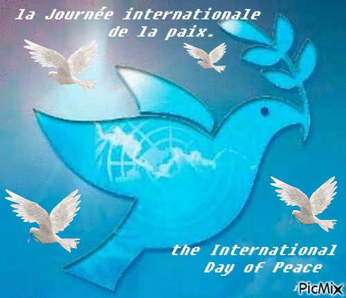 la Journée internationale de la paix. - Бесплатный анимированный гифка
