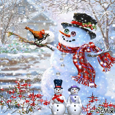 Bonhommes de neige - Ingyenes animált GIF