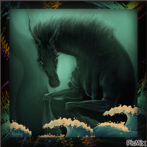 Mer et cheval dans un style fantastique !!! - Ücretsiz animasyonlu GIF