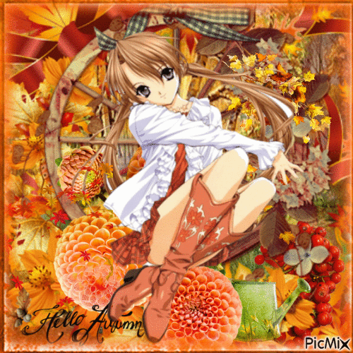 manga autumn - Gratis animerad GIF