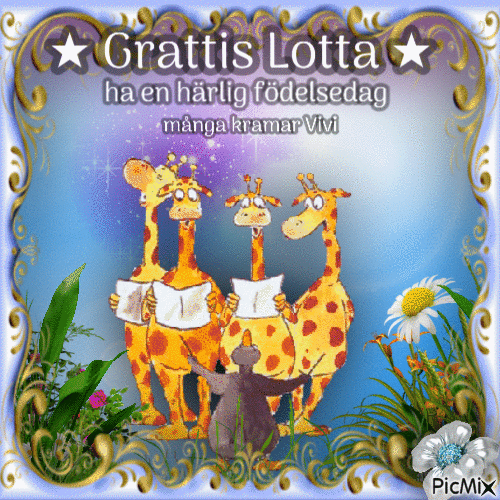 Grattis Lotta 2020 - Бесплатный анимированный гифка