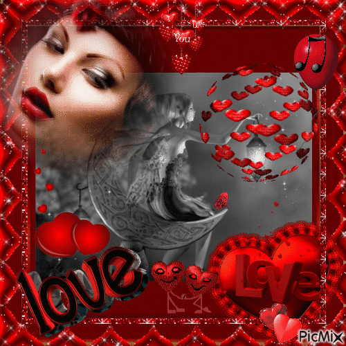 Contest " Love ", red and black - GIF animate gratis