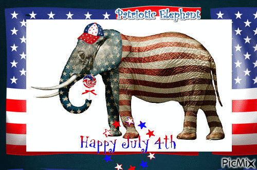 Patriotic Elephant - Animovaný GIF zadarmo