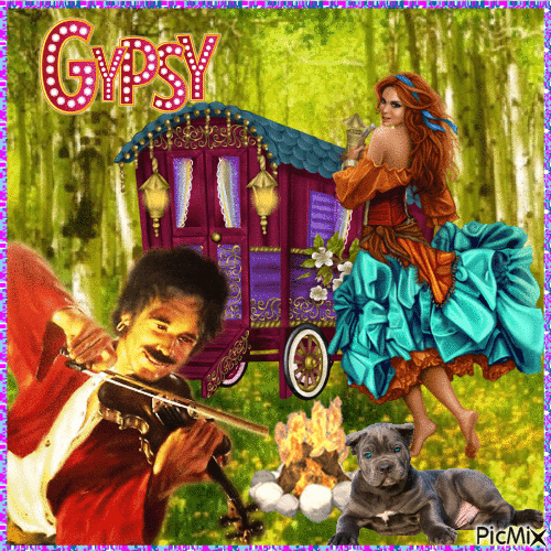 The gypsy who plays the violin - Ücretsiz animasyonlu GIF