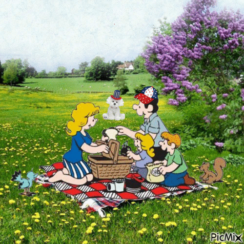 4th of July picnic - Zdarma animovaný GIF