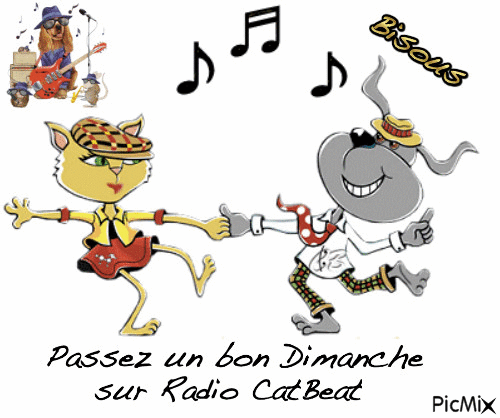 Passez un bon Dimanche sur radio CatBeat - Animovaný GIF zadarmo