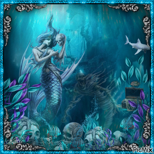 Dark mermaid - GIF animado gratis