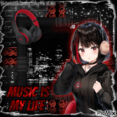 [♫]Music is My Life[♫] - Animovaný GIF zadarmo