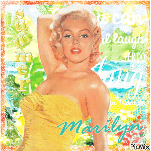 Marilyn Monroe in summer - Gratis geanimeerde GIF