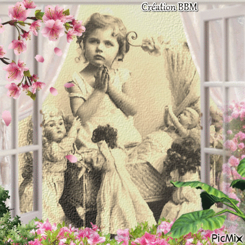 La fillette et ses poupées par BBM - Ilmainen animoitu GIF