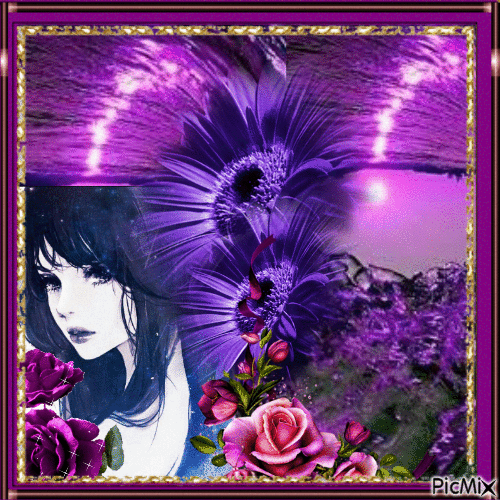 ***Paysage couleur violet*** - Gratis animeret GIF
